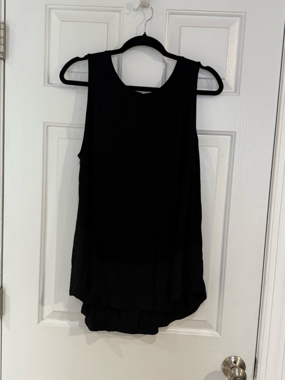 Black Sleeveless Stretchy Layered Tank Top - Women's